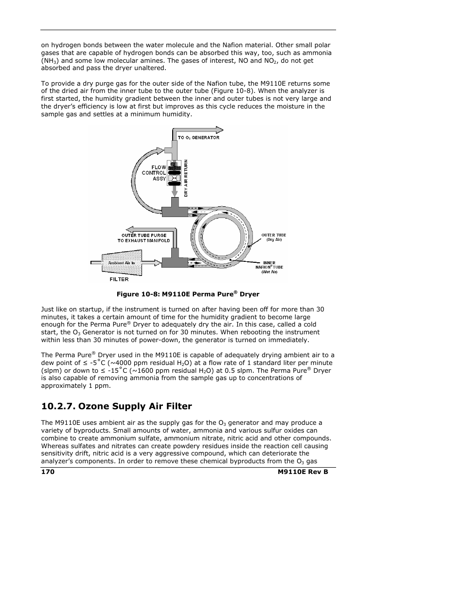 Ozone supply air filter | Teledyne 9110E - Nitrogen Oxides Analyzer User Manual | Page 184 / 280