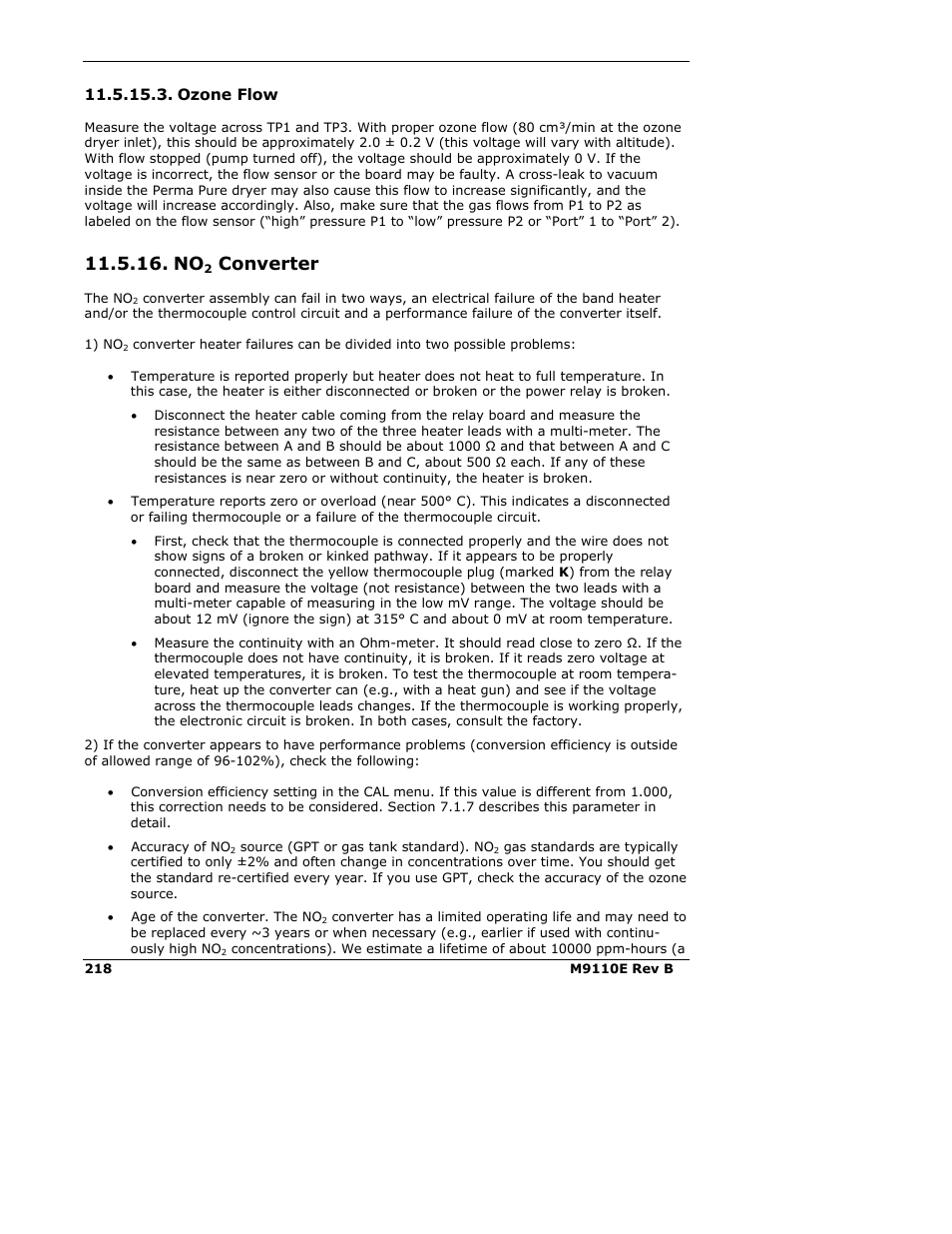 Converter | Teledyne 9110E - Nitrogen Oxides Analyzer User Manual | Page 232 / 280