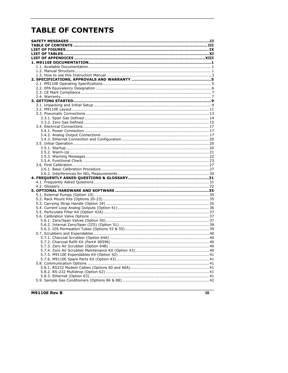 Teledyne 9110E - Nitrogen Oxides Analyzer User Manual | Page 3 / 280