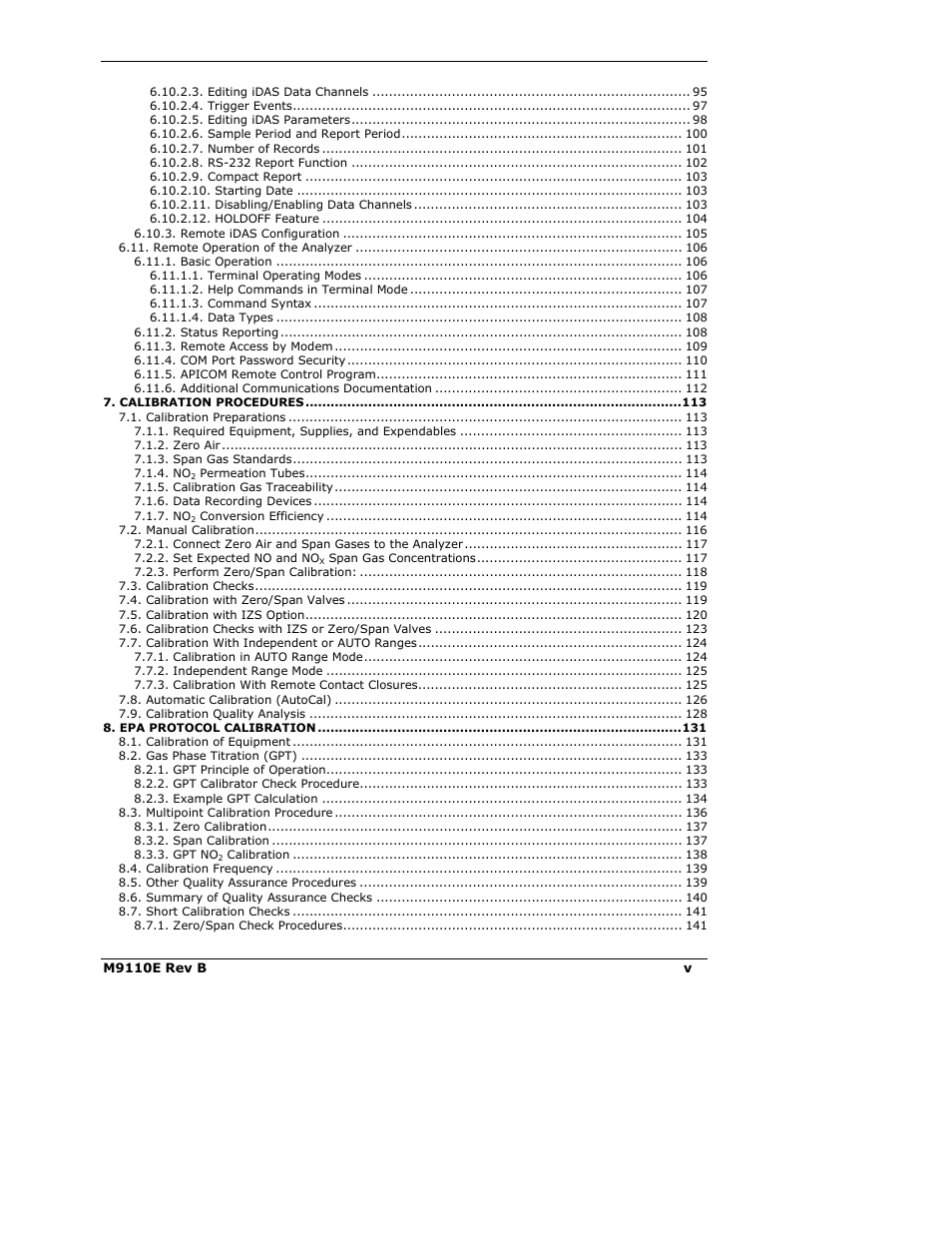 Teledyne 9110E - Nitrogen Oxides Analyzer User Manual | Page 5 / 280