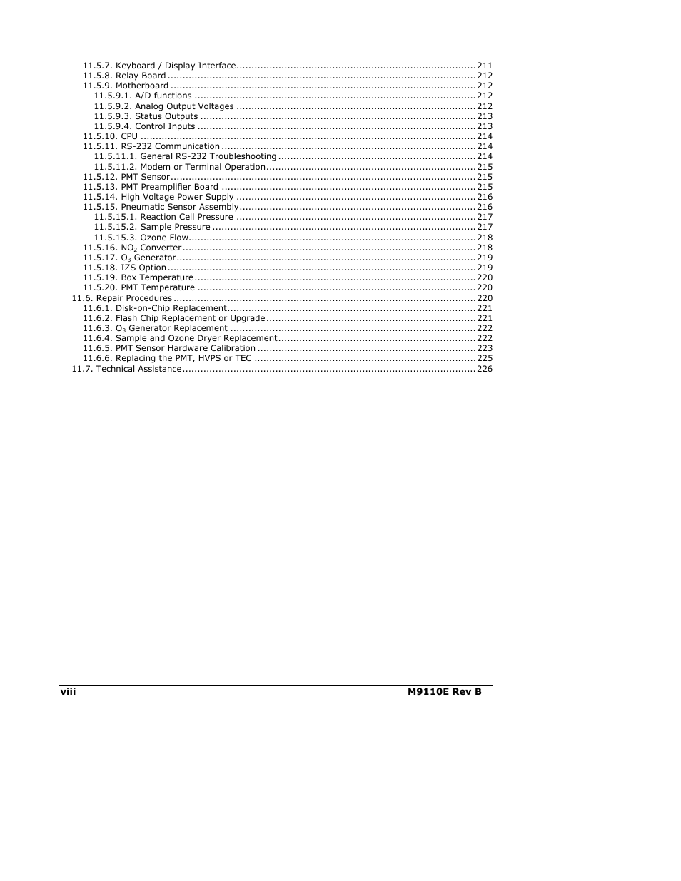 Teledyne 9110E - Nitrogen Oxides Analyzer User Manual | Page 8 / 280