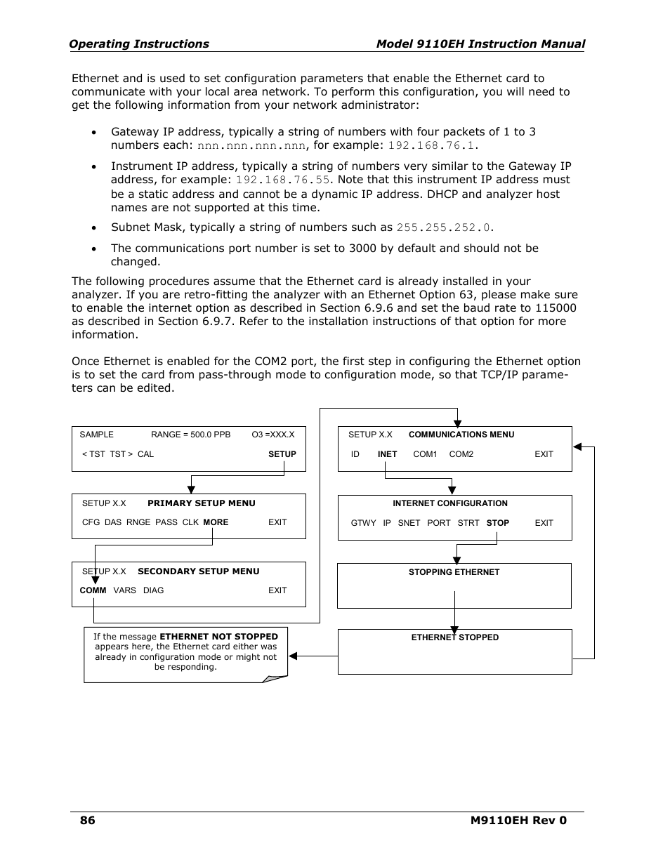 Nnn.nnn.nnn.nnn | Teledyne 9110EH - Nitrogen Oxides Analyzer User Manual | Page 100 / 279