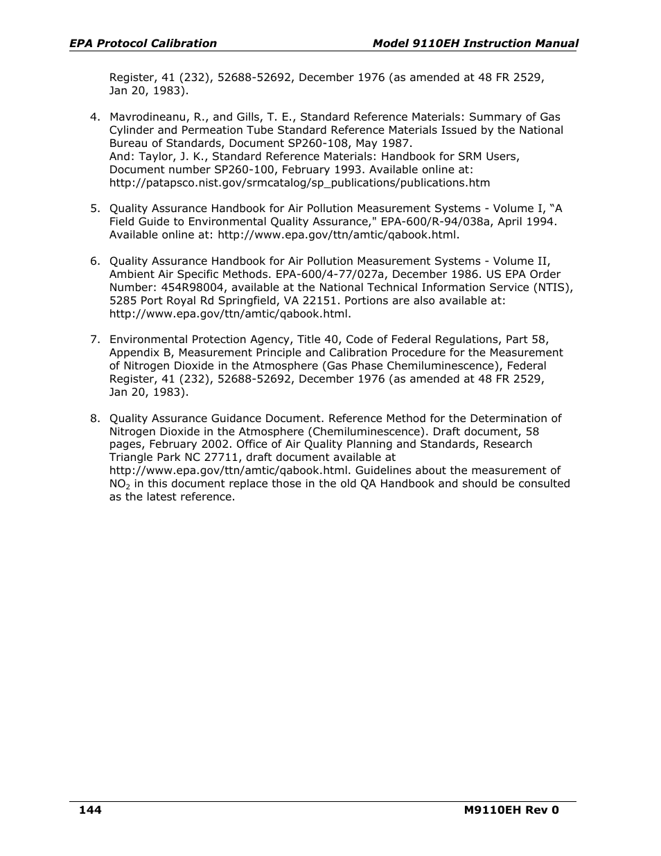 Teledyne 9110EH - Nitrogen Oxides Analyzer User Manual | Page 158 / 279