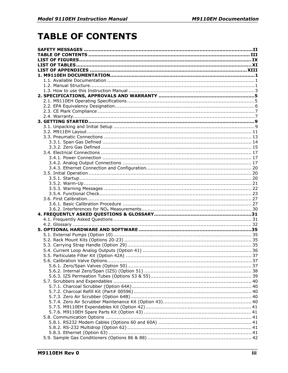 Teledyne 9110EH - Nitrogen Oxides Analyzer User Manual | Page 3 / 279