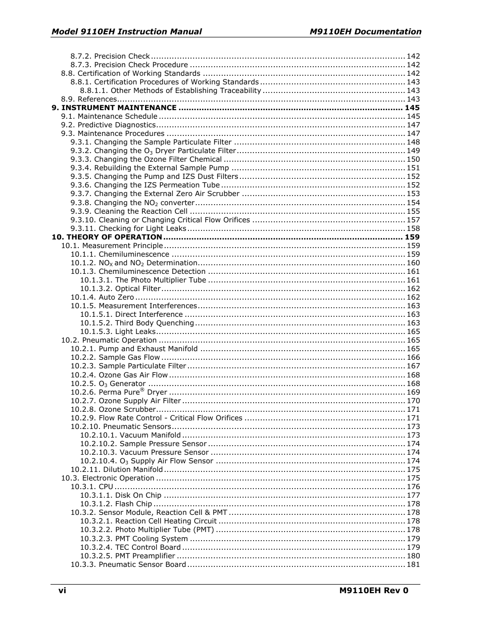 Teledyne 9110EH - Nitrogen Oxides Analyzer User Manual | Page 6 / 279