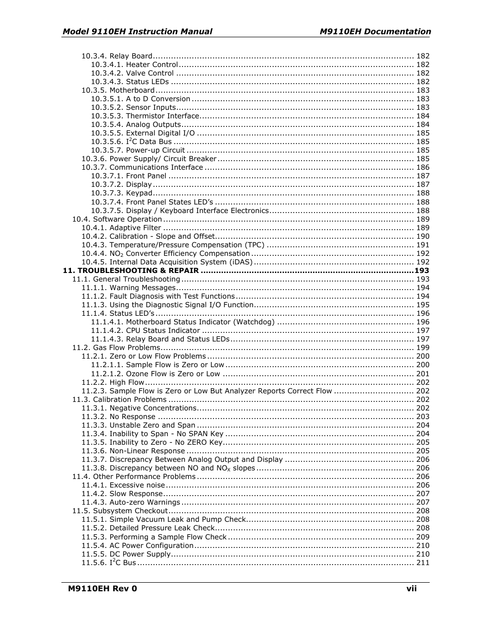 Teledyne 9110EH - Nitrogen Oxides Analyzer User Manual | Page 7 / 279