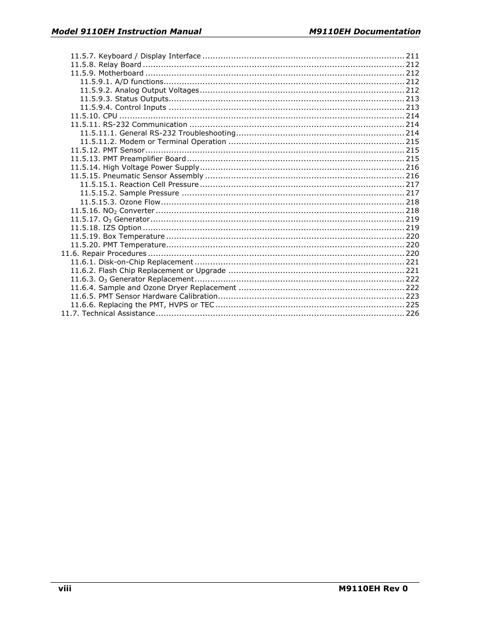 Teledyne 9110EH - Nitrogen Oxides Analyzer User Manual | Page 8 / 279