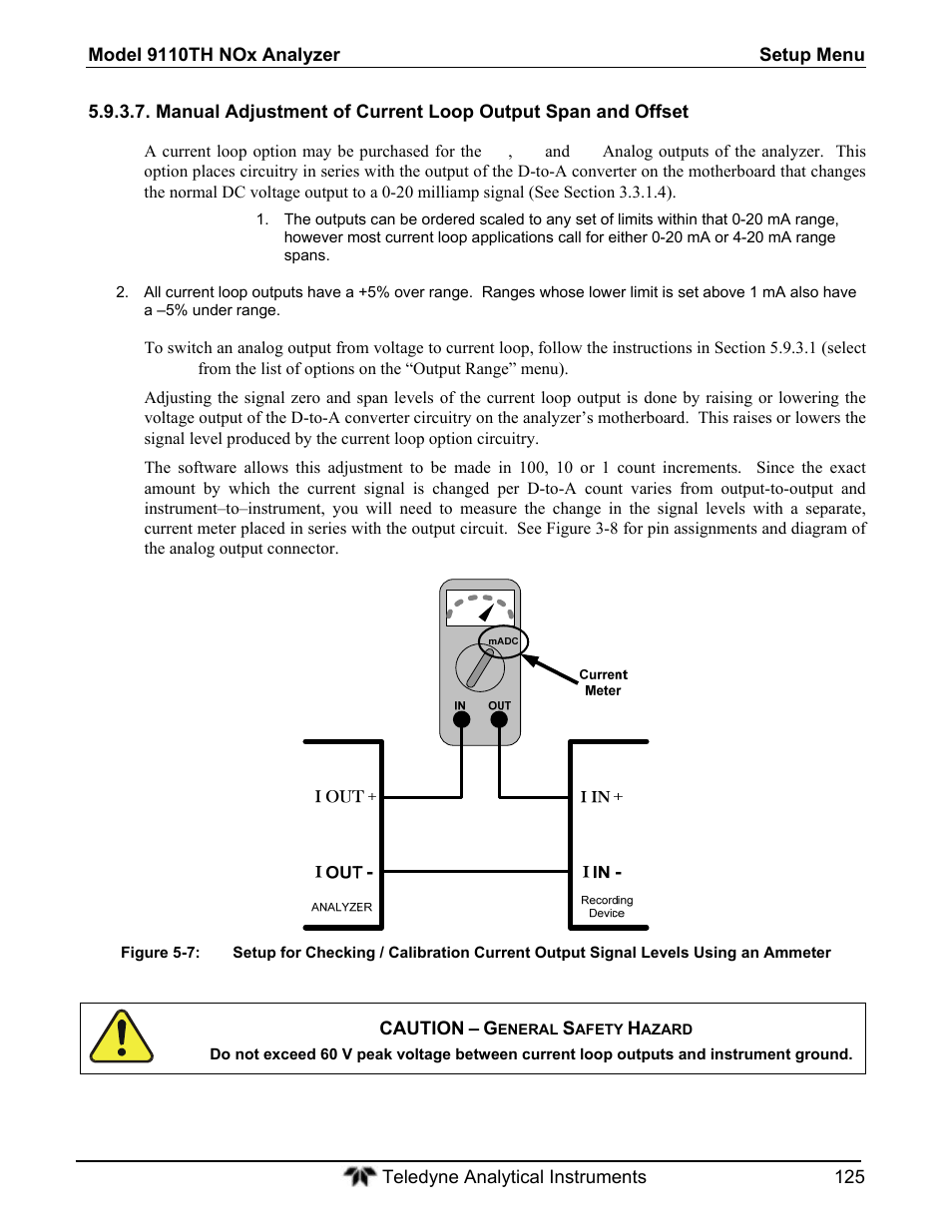 Teledyne 9110T - Nitrogen Oxides Analyzer User Manual | Page 125 / 378