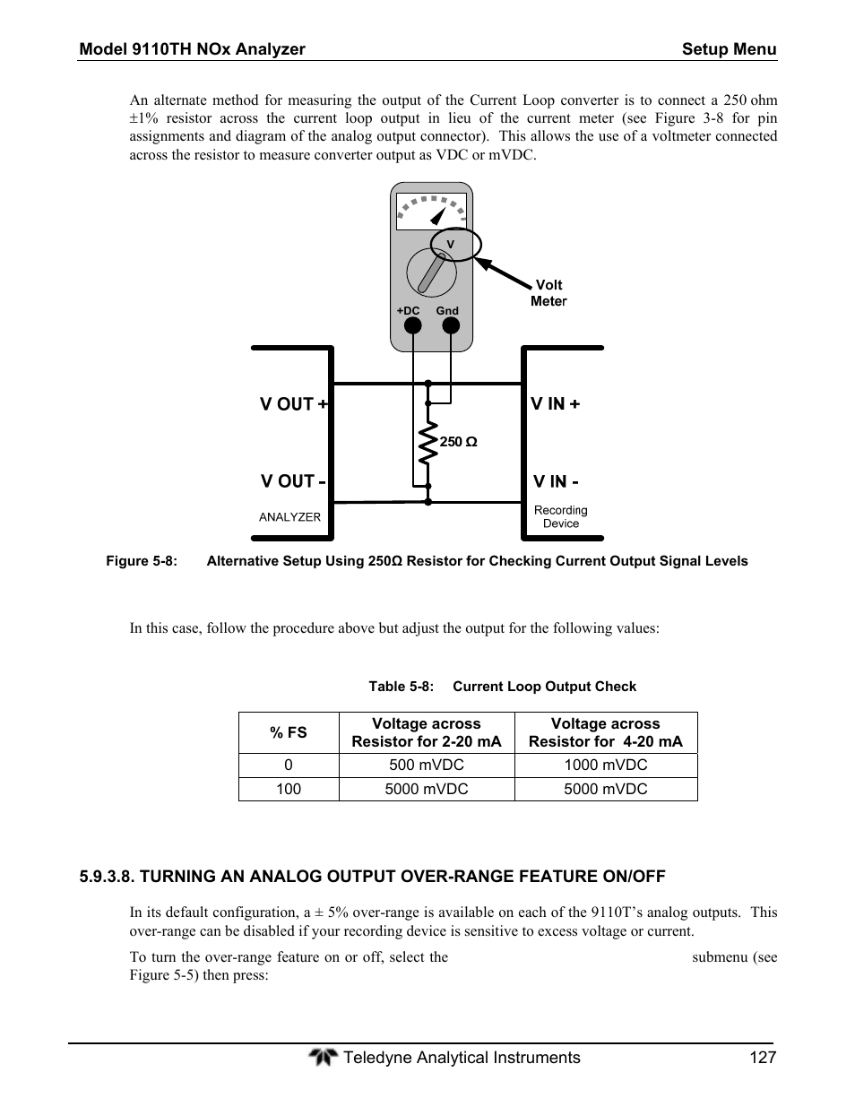 Teledyne 9110T - Nitrogen Oxides Analyzer User Manual | Page 127 / 378