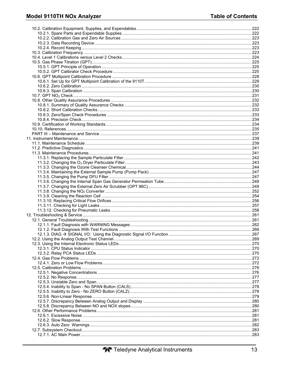 Teledyne 9110T - Nitrogen Oxides Analyzer User Manual | Page 13 / 378