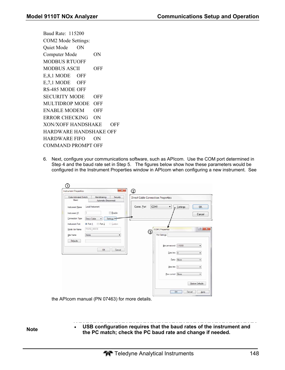 Teledyne 9110T - Nitrogen Oxides Analyzer User Manual | Page 148 / 378