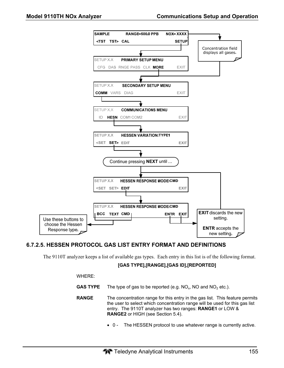 Teledyne 9110T - Nitrogen Oxides Analyzer User Manual | Page 155 / 378