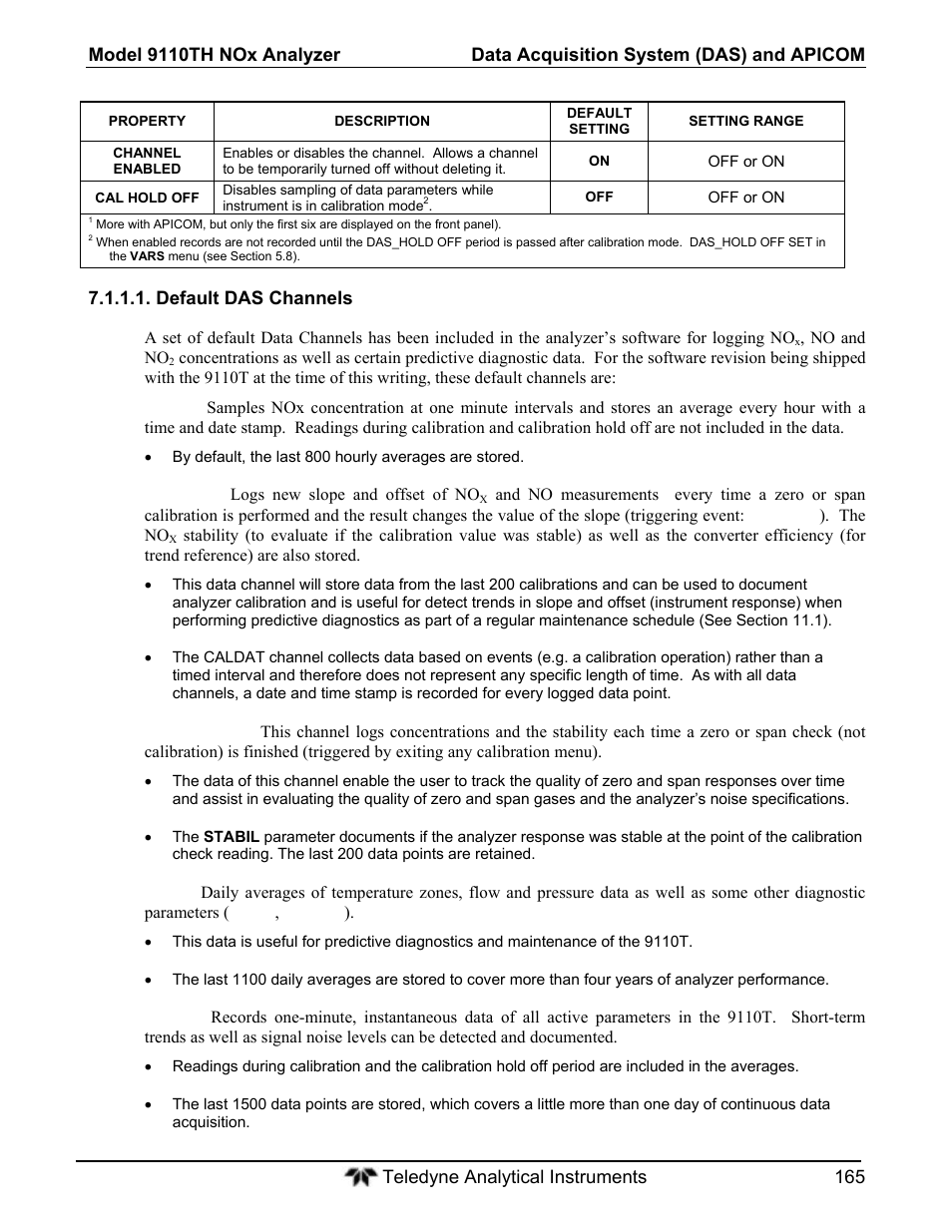 Teledyne 9110T - Nitrogen Oxides Analyzer User Manual | Page 165 / 378