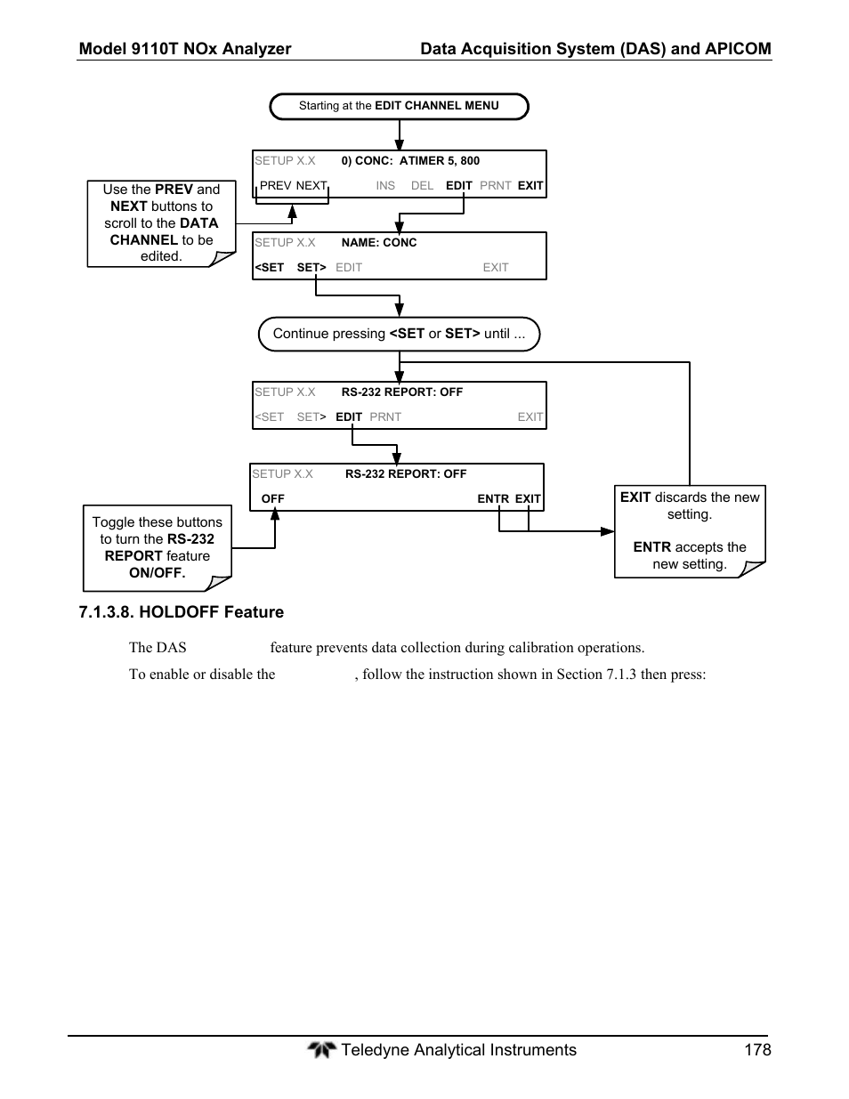 Teledyne 9110T - Nitrogen Oxides Analyzer User Manual | Page 178 / 378