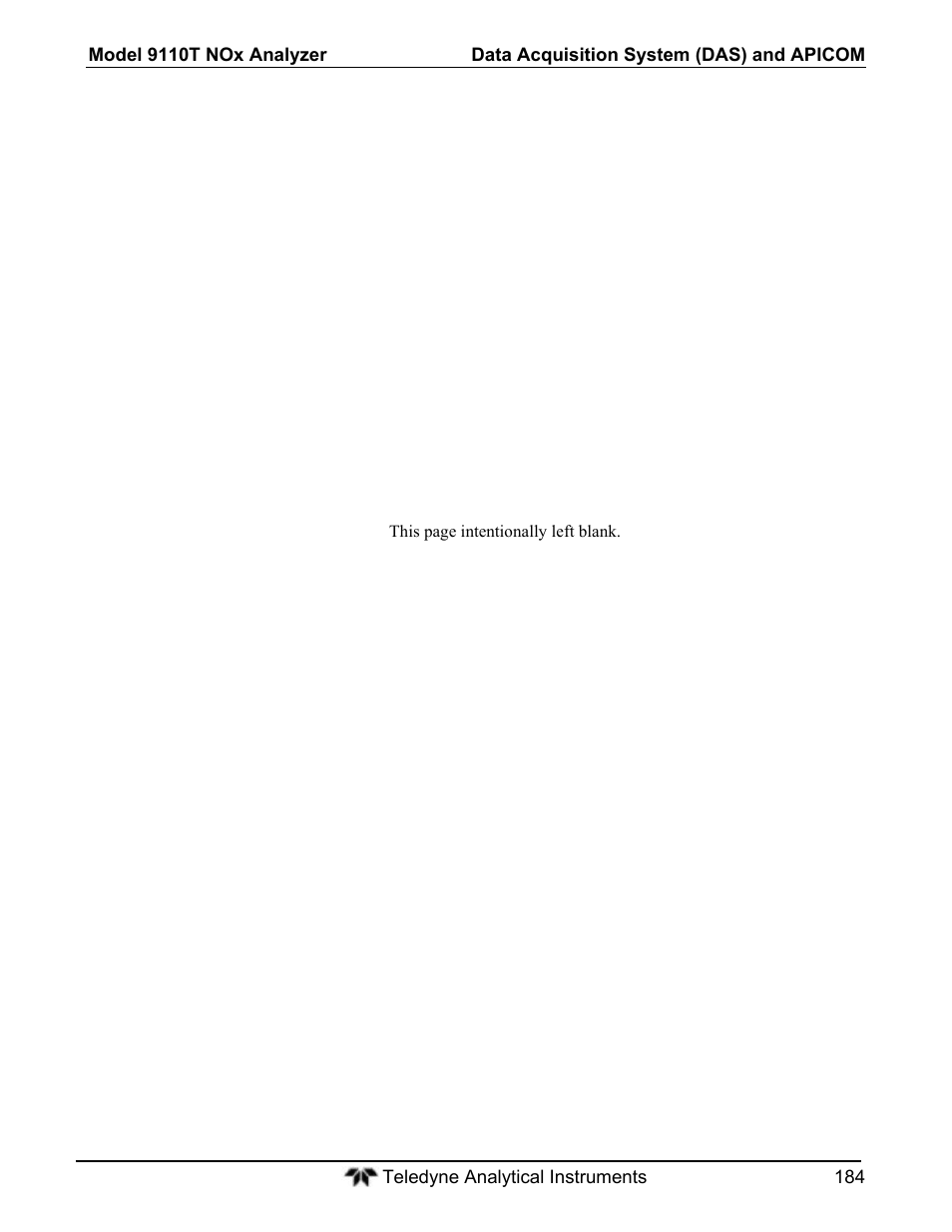 Teledyne 9110T - Nitrogen Oxides Analyzer User Manual | Page 184 / 378
