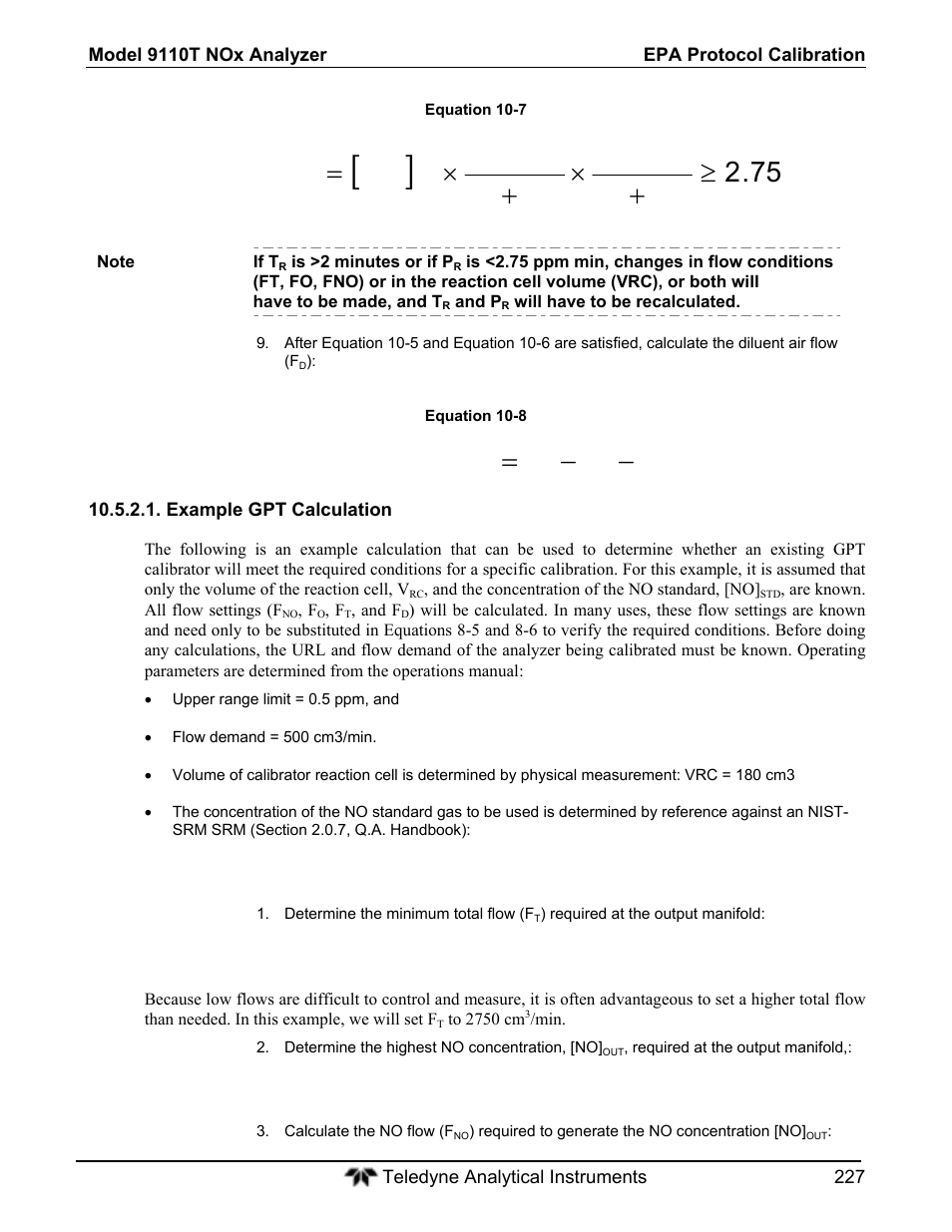 5 ppm, 500 cm | Teledyne 9110T - Nitrogen Oxides Analyzer User Manual | Page 227 / 378