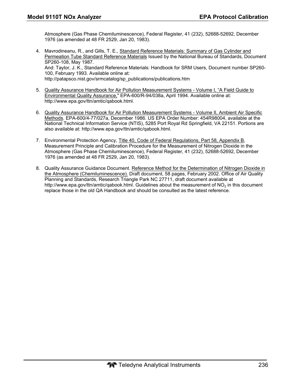 Teledyne 9110T - Nitrogen Oxides Analyzer User Manual | Page 236 / 378