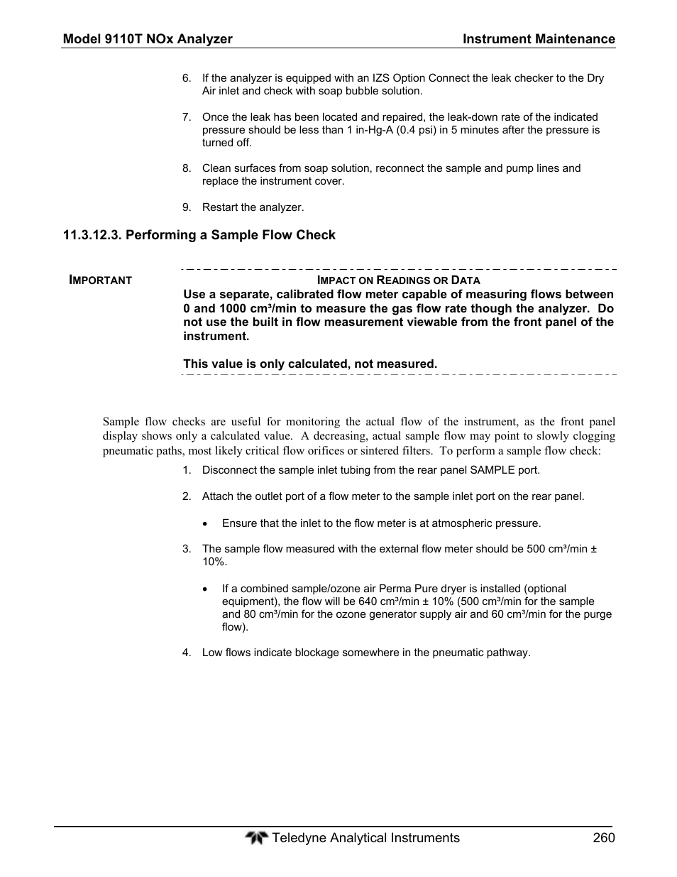 Teledyne 9110T - Nitrogen Oxides Analyzer User Manual | Page 260 / 378