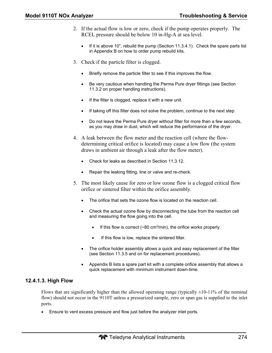 Teledyne 9110T - Nitrogen Oxides Analyzer User Manual | Page 274 / 378