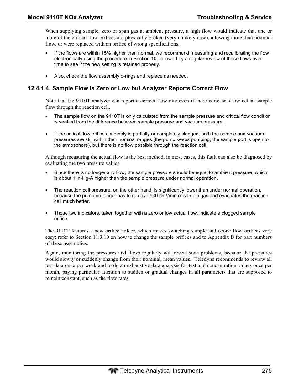 Teledyne 9110T - Nitrogen Oxides Analyzer User Manual | Page 275 / 378