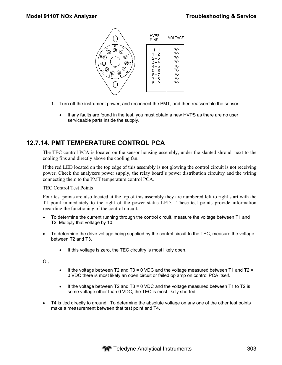 Pmt temperature control pca | Teledyne 9110T - Nitrogen Oxides Analyzer User Manual | Page 303 / 378