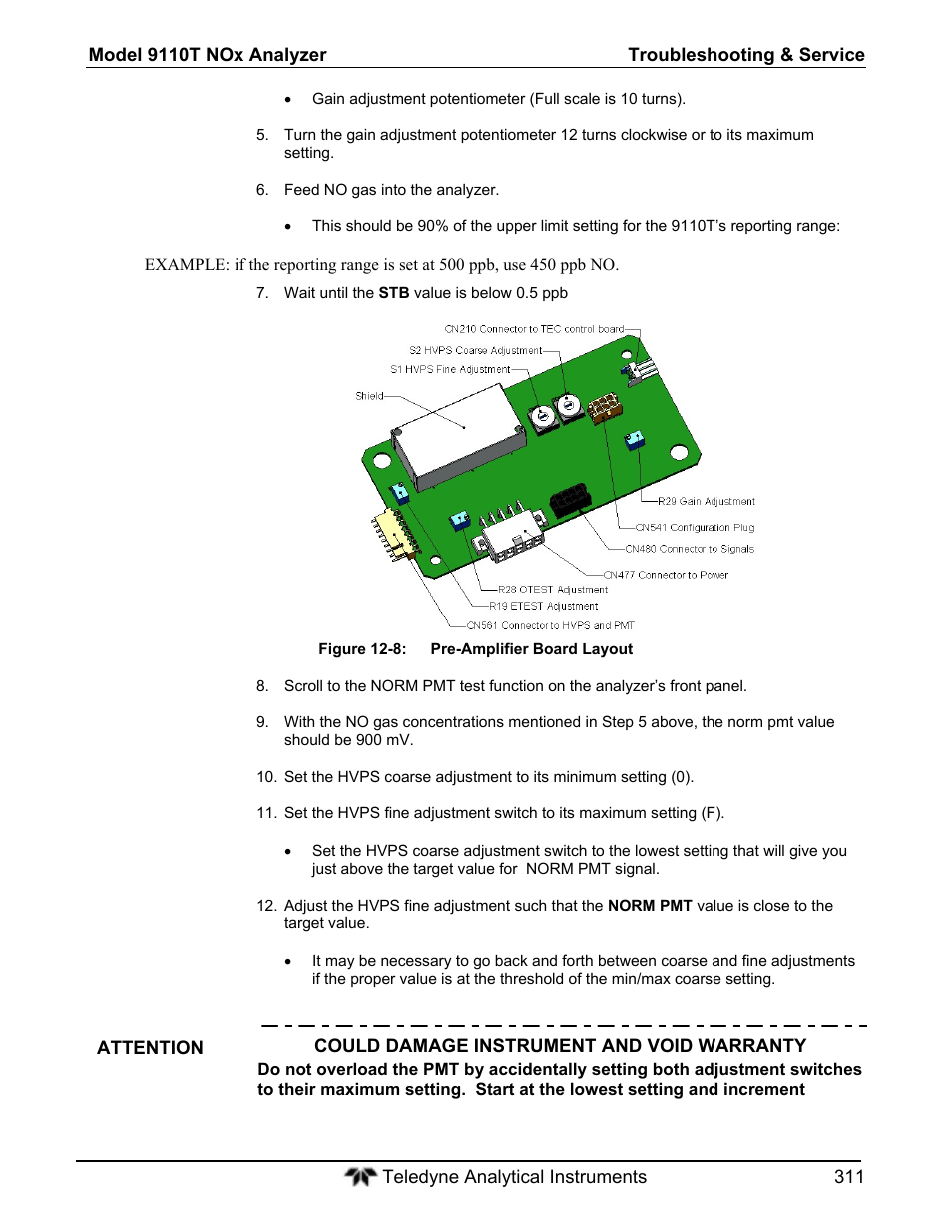 Teledyne 9110T - Nitrogen Oxides Analyzer User Manual | Page 311 / 378