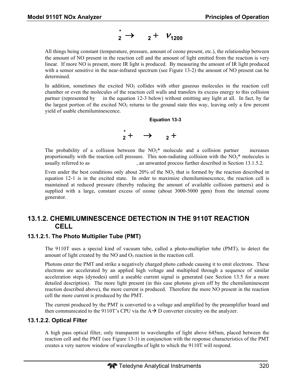 Hno no, Mno m no | Teledyne 9110T - Nitrogen Oxides Analyzer User Manual | Page 320 / 378