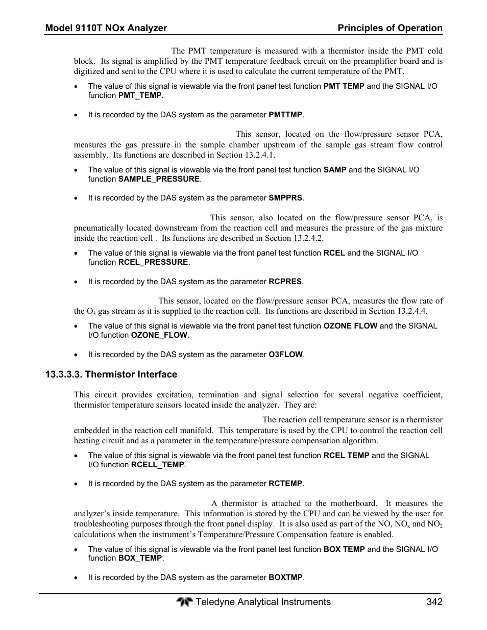 Teledyne 9110T - Nitrogen Oxides Analyzer User Manual | Page 342 / 378
