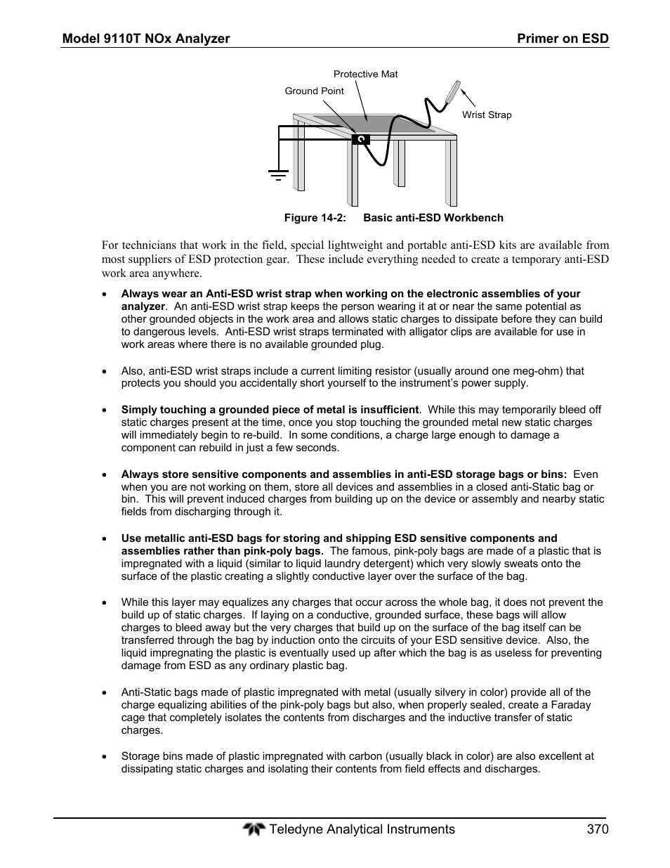 Teledyne 9110T - Nitrogen Oxides Analyzer User Manual | Page 370 / 378