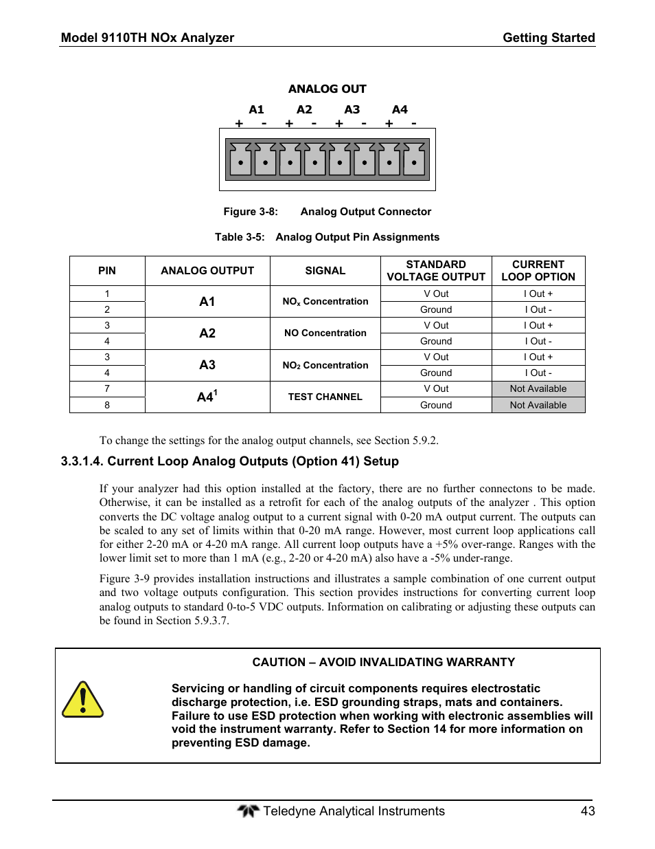 Teledyne 9110T - Nitrogen Oxides Analyzer User Manual | Page 43 / 378