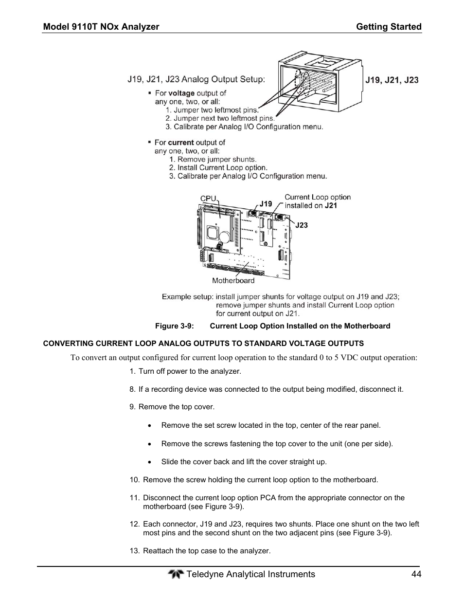 Teledyne 9110T - Nitrogen Oxides Analyzer User Manual | Page 44 / 378