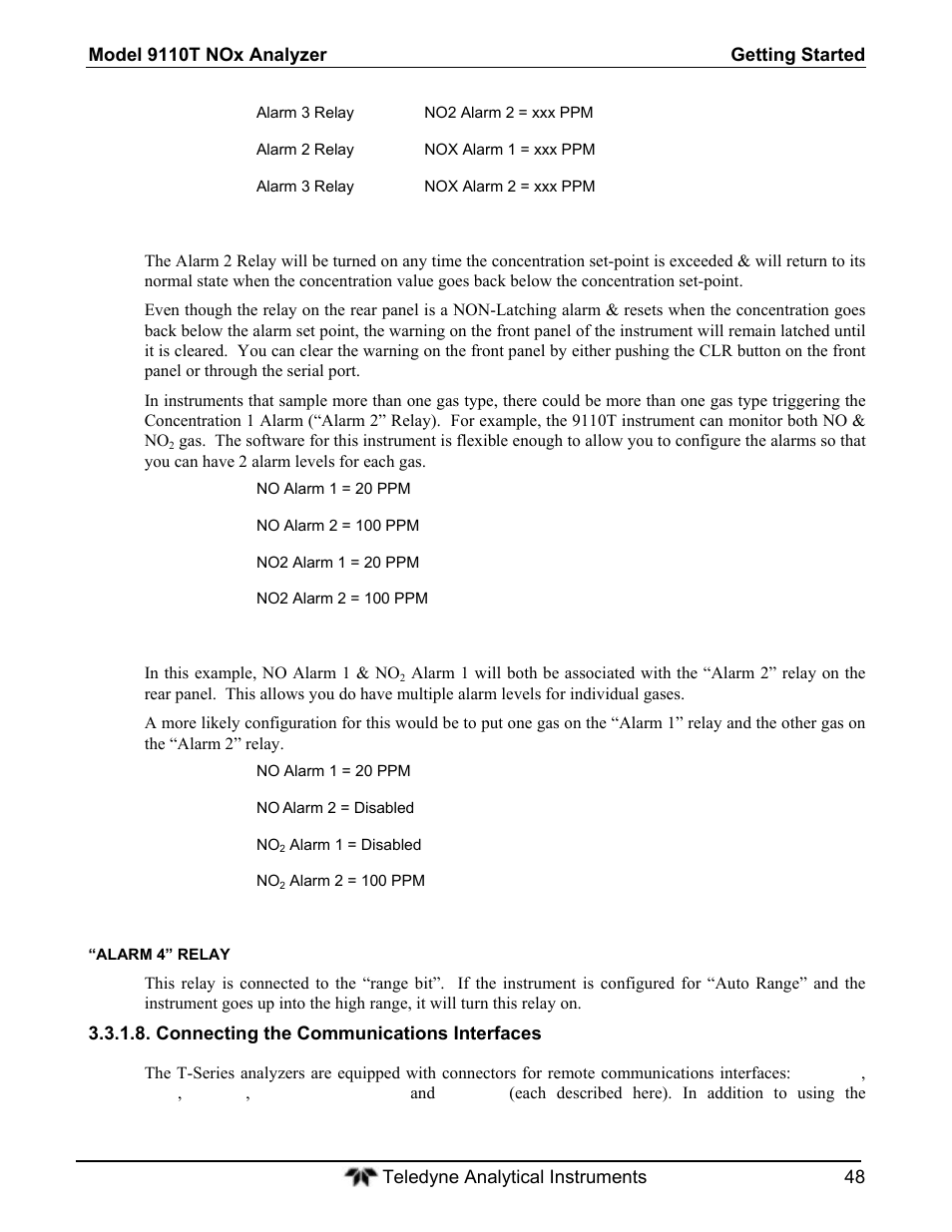 Teledyne 9110T - Nitrogen Oxides Analyzer User Manual | Page 48 / 378