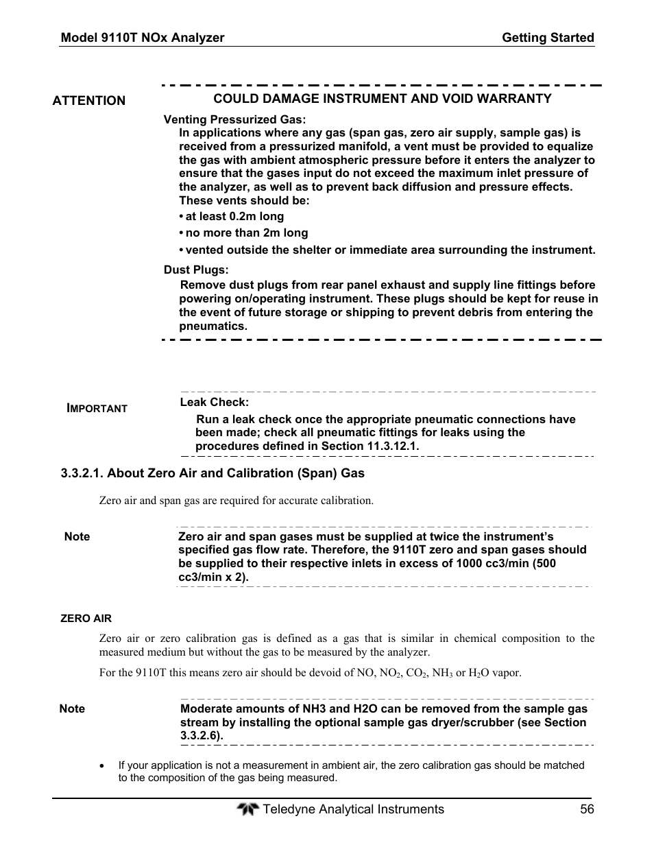 Teledyne 9110T - Nitrogen Oxides Analyzer User Manual | Page 56 / 378