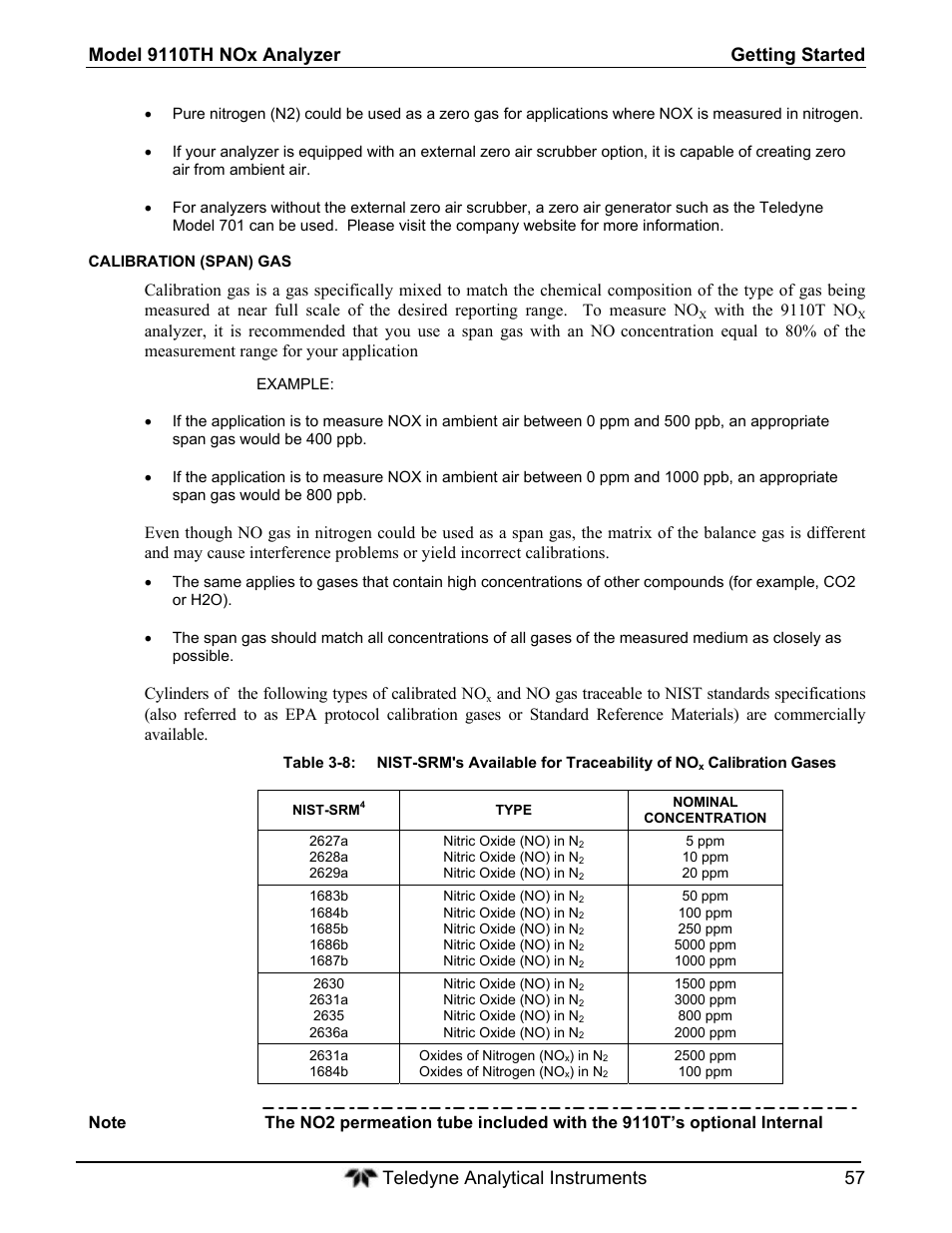 Teledyne 9110T - Nitrogen Oxides Analyzer User Manual | Page 57 / 378