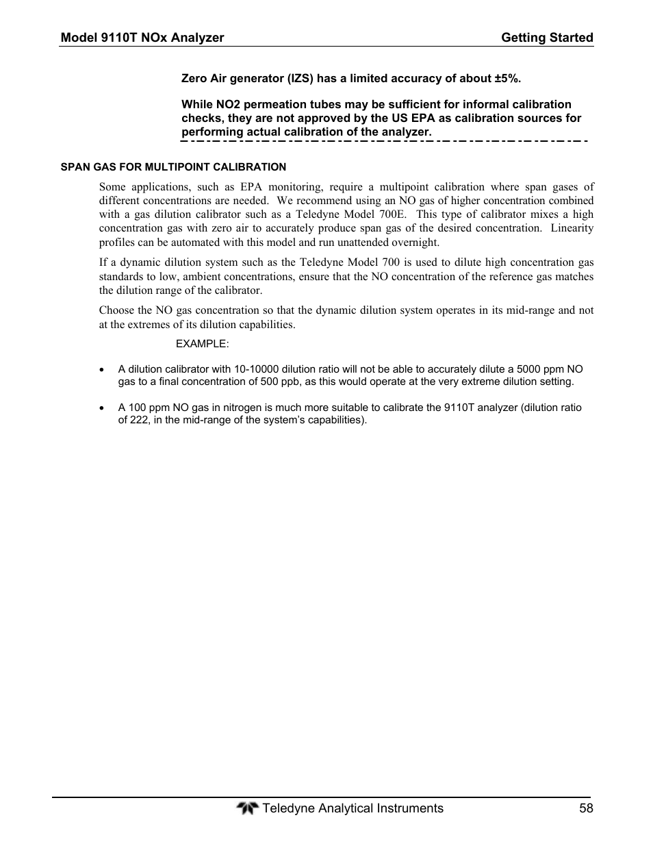 Teledyne 9110T - Nitrogen Oxides Analyzer User Manual | Page 58 / 378