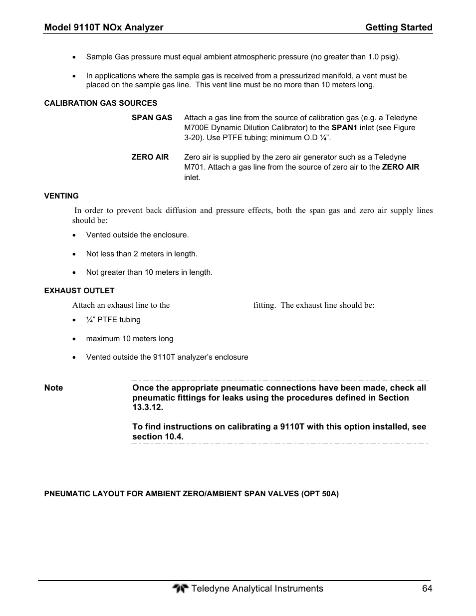 Teledyne 9110T - Nitrogen Oxides Analyzer User Manual | Page 64 / 378