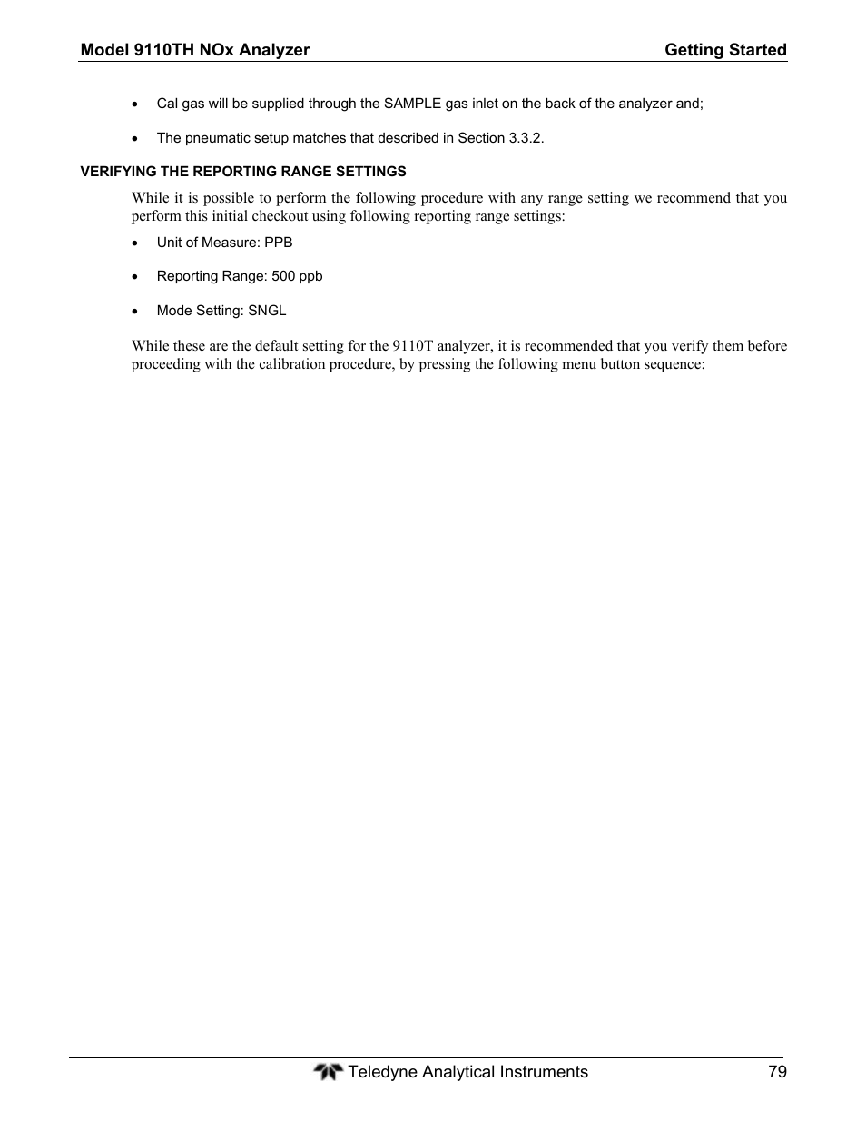 Teledyne 9110T - Nitrogen Oxides Analyzer User Manual | Page 79 / 378