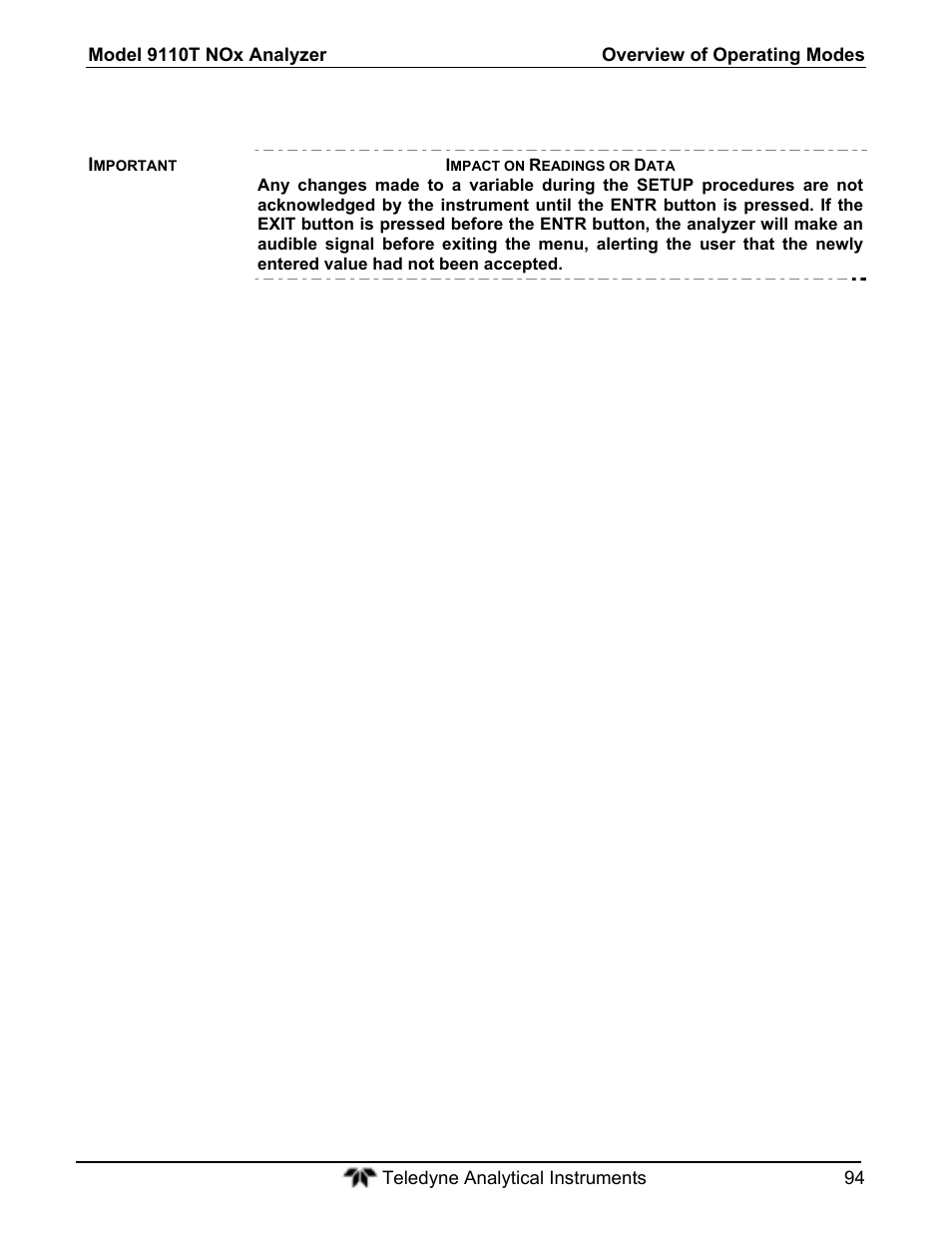 Teledyne 9110T - Nitrogen Oxides Analyzer User Manual | Page 94 / 378