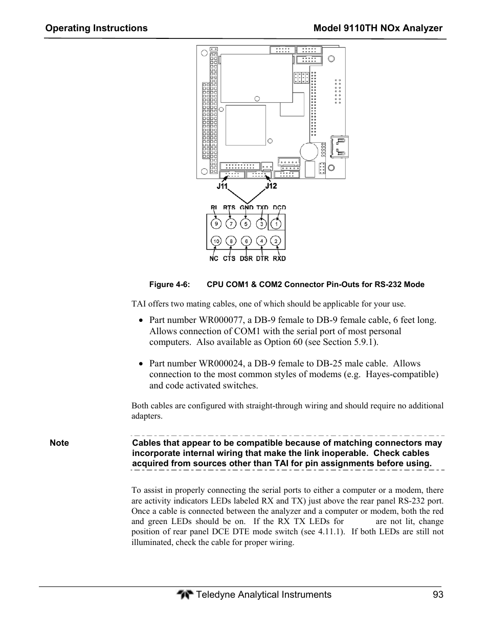 Teledyne 9110TH - Nitrogen Oxides Analyzer User Manual | Page 113 / 335