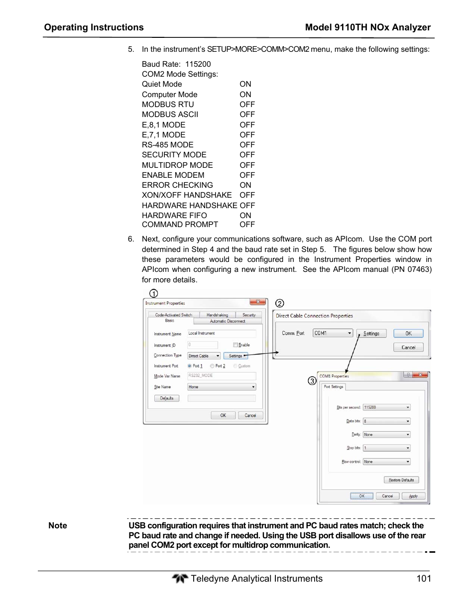 Teledyne 9110TH - Nitrogen Oxides Analyzer User Manual | Page 121 / 335
