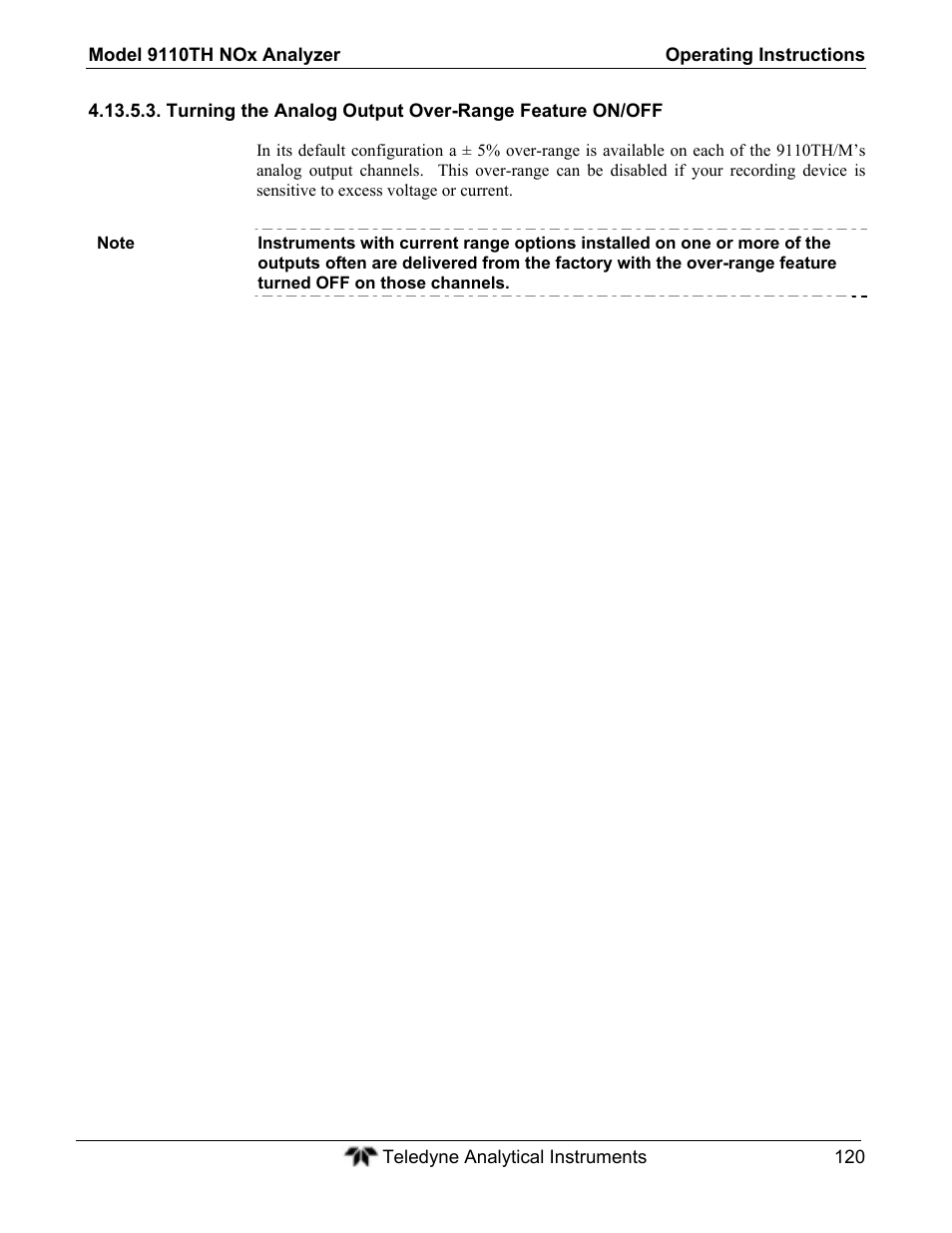 Teledyne 9110TH - Nitrogen Oxides Analyzer User Manual | Page 140 / 335