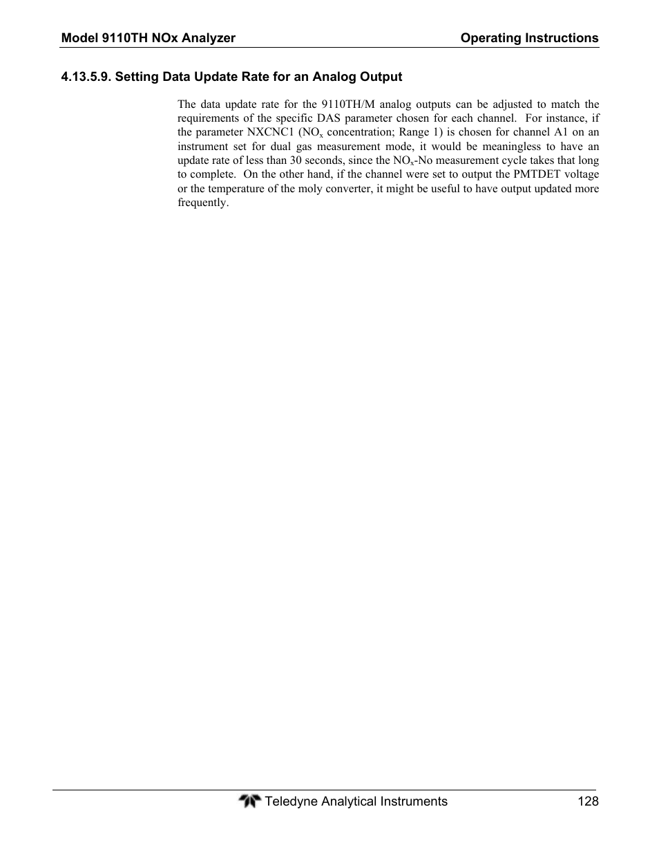 Teledyne 9110TH - Nitrogen Oxides Analyzer User Manual | Page 148 / 335