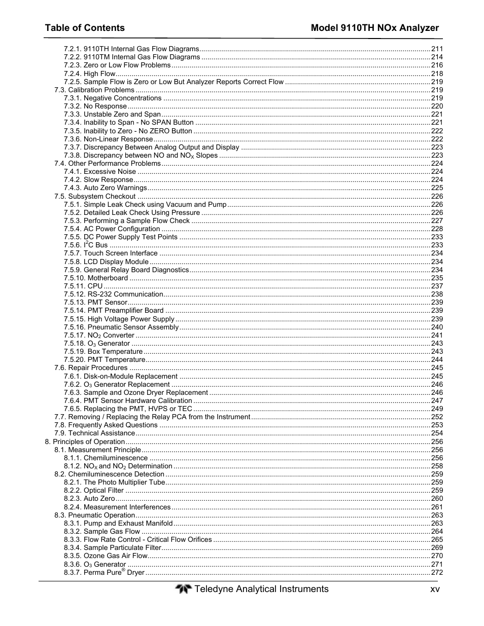 Teledyne 9110TH - Nitrogen Oxides Analyzer User Manual | Page 15 / 335
