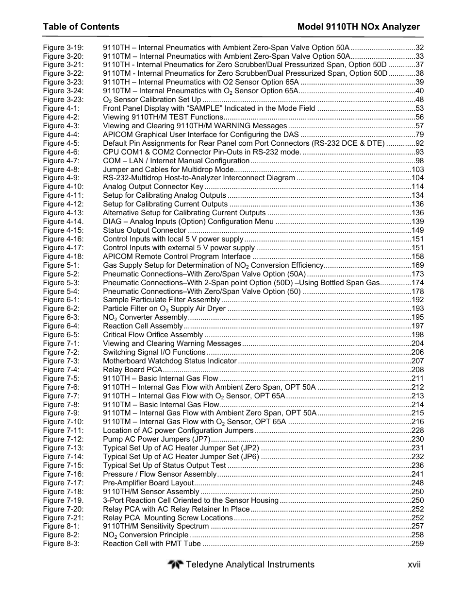 Teledyne 9110TH - Nitrogen Oxides Analyzer User Manual | Page 17 / 335