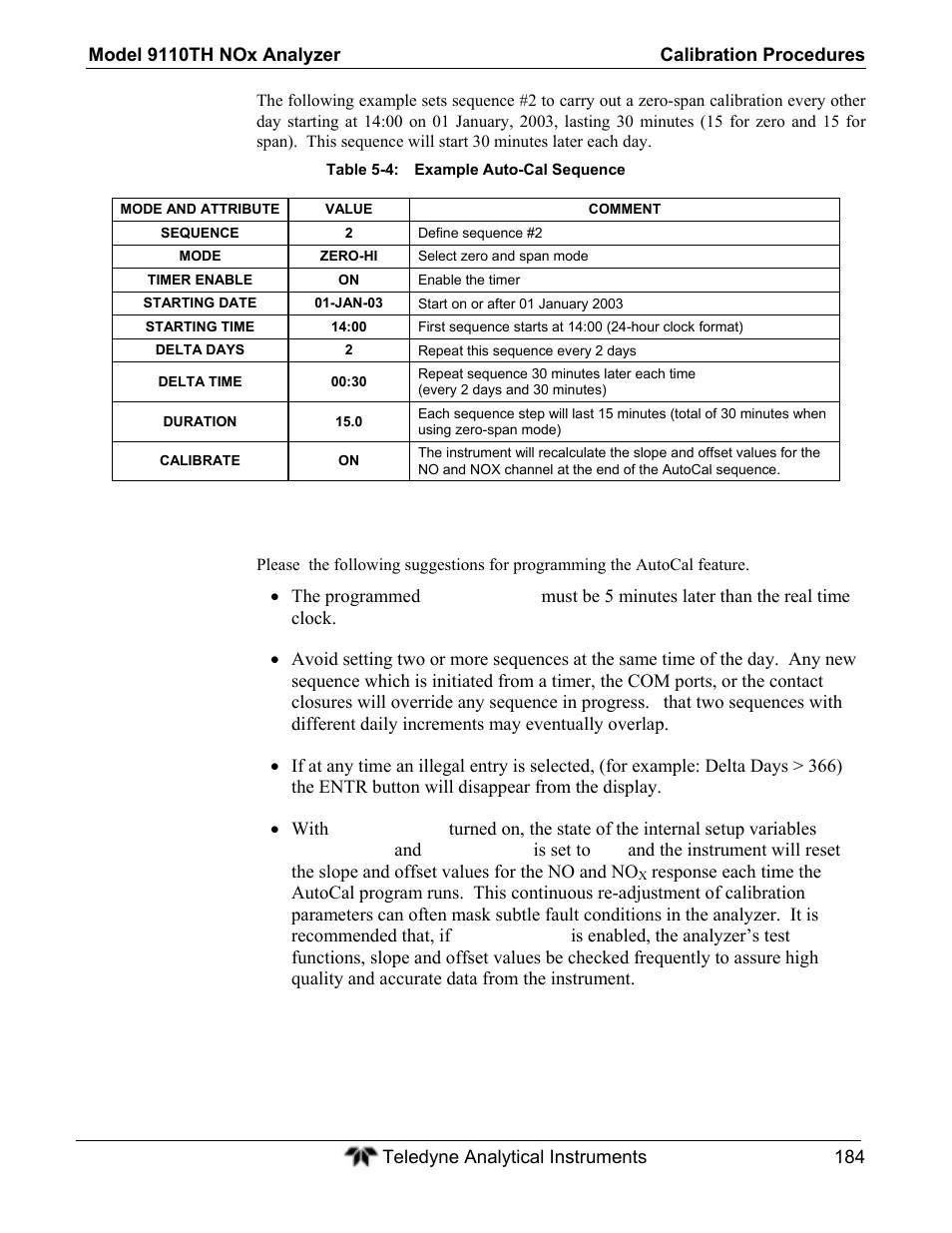 Teledyne 9110TH - Nitrogen Oxides Analyzer User Manual | Page 204 / 335