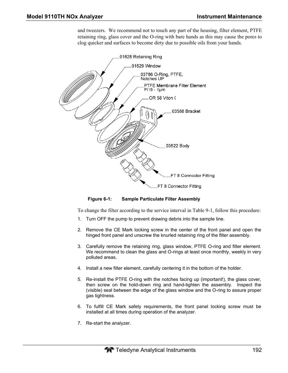 Teledyne 9110TH - Nitrogen Oxides Analyzer User Manual | Page 212 / 335
