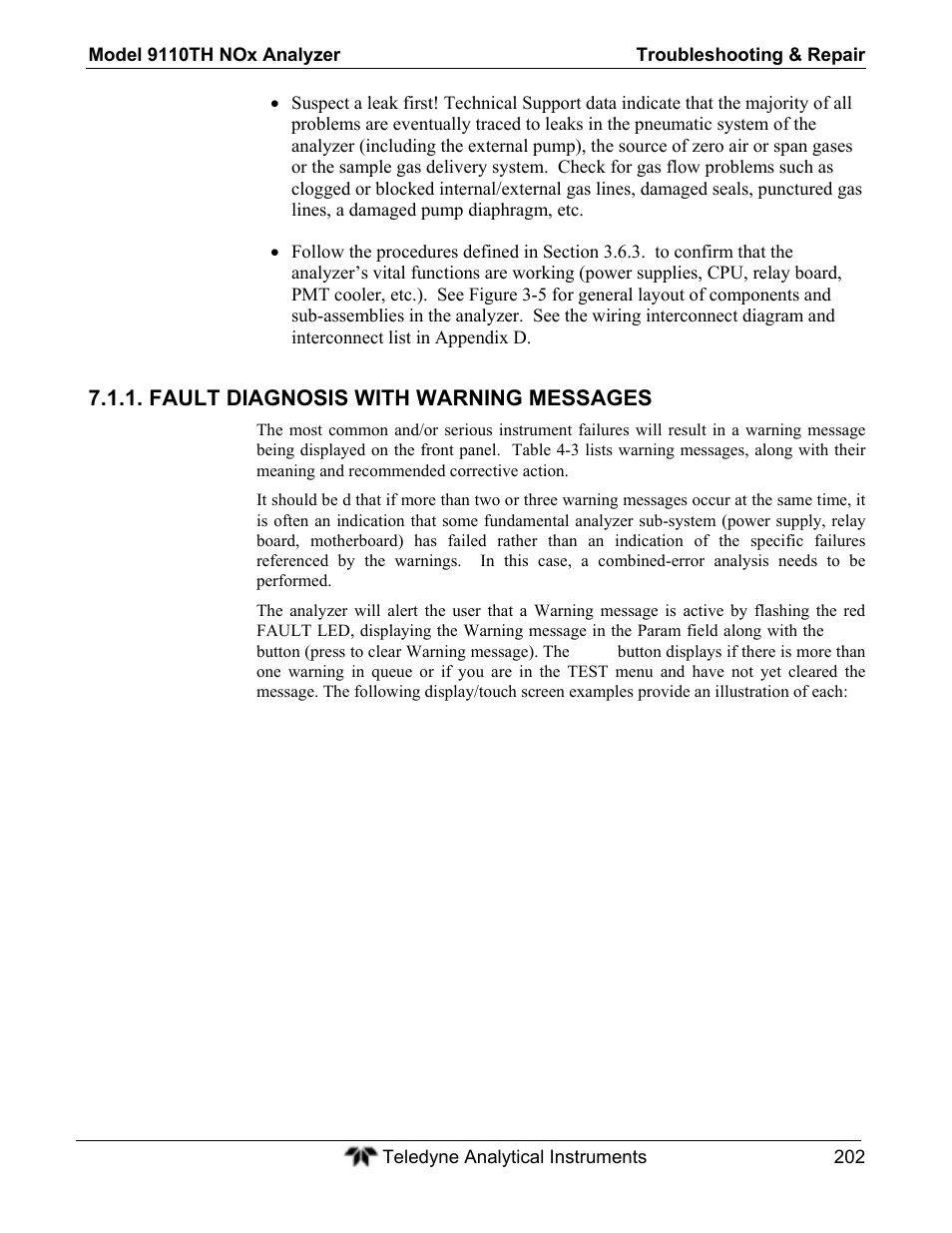 Teledyne 9110TH - Nitrogen Oxides Analyzer User Manual | Page 222 / 335