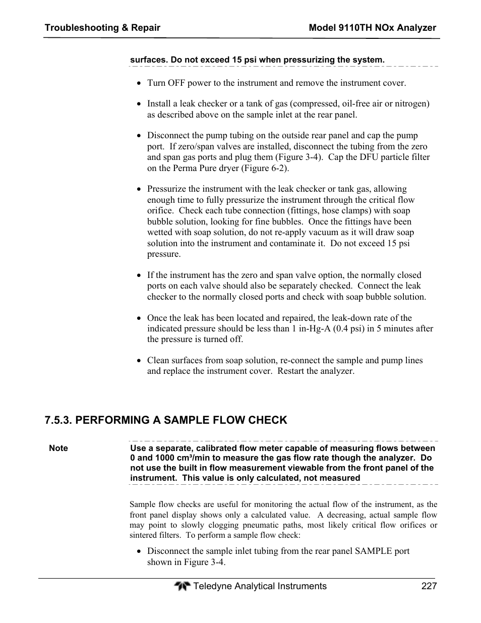 Teledyne 9110TH - Nitrogen Oxides Analyzer User Manual | Page 247 / 335
