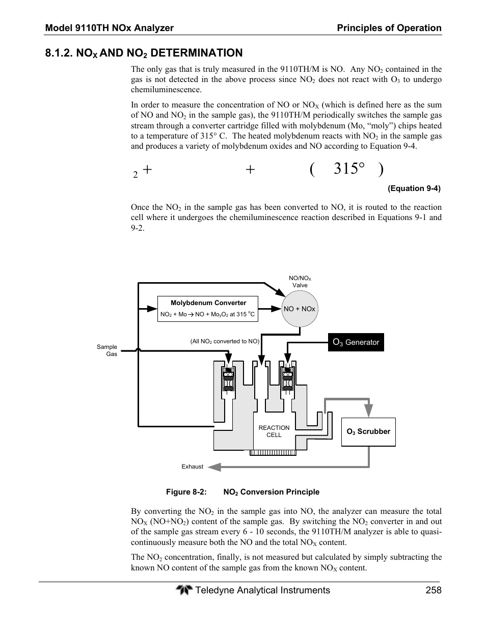 Cat o m xno ymo xno, And no, Determination | Teledyne 9110TH - Nitrogen Oxides Analyzer User Manual | Page 278 / 335
