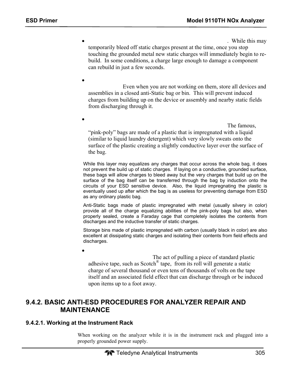 Teledyne 9110TH - Nitrogen Oxides Analyzer User Manual | Page 325 / 335